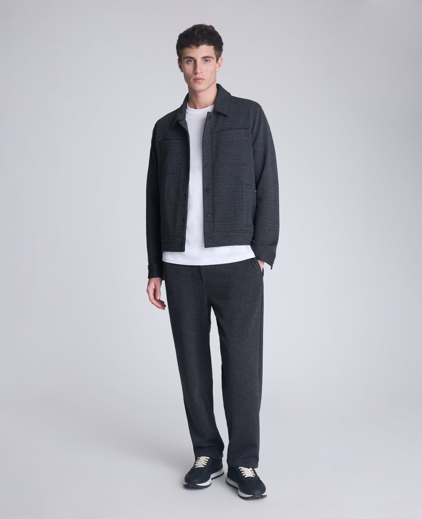 Shop Relaxed Cropped Slacks: Charcoal Mix, Stretch Fit | KC | Kenneth Cole CHARCOLE MIX