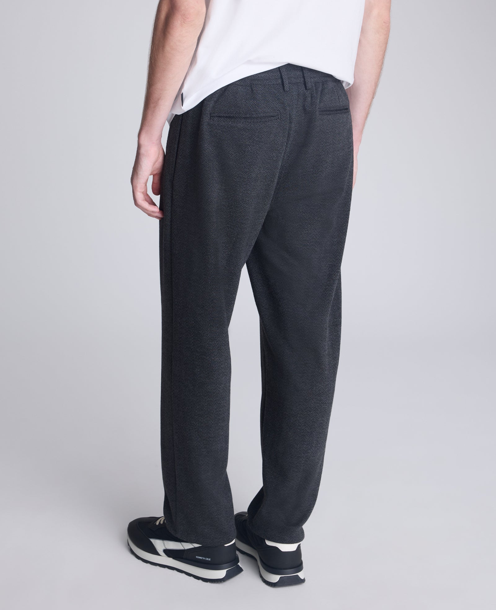 Shop Relaxed Cropped Slacks: Charcoal Mix, Stretch Fit | KC | Kenneth Cole CHARCOLE MIX