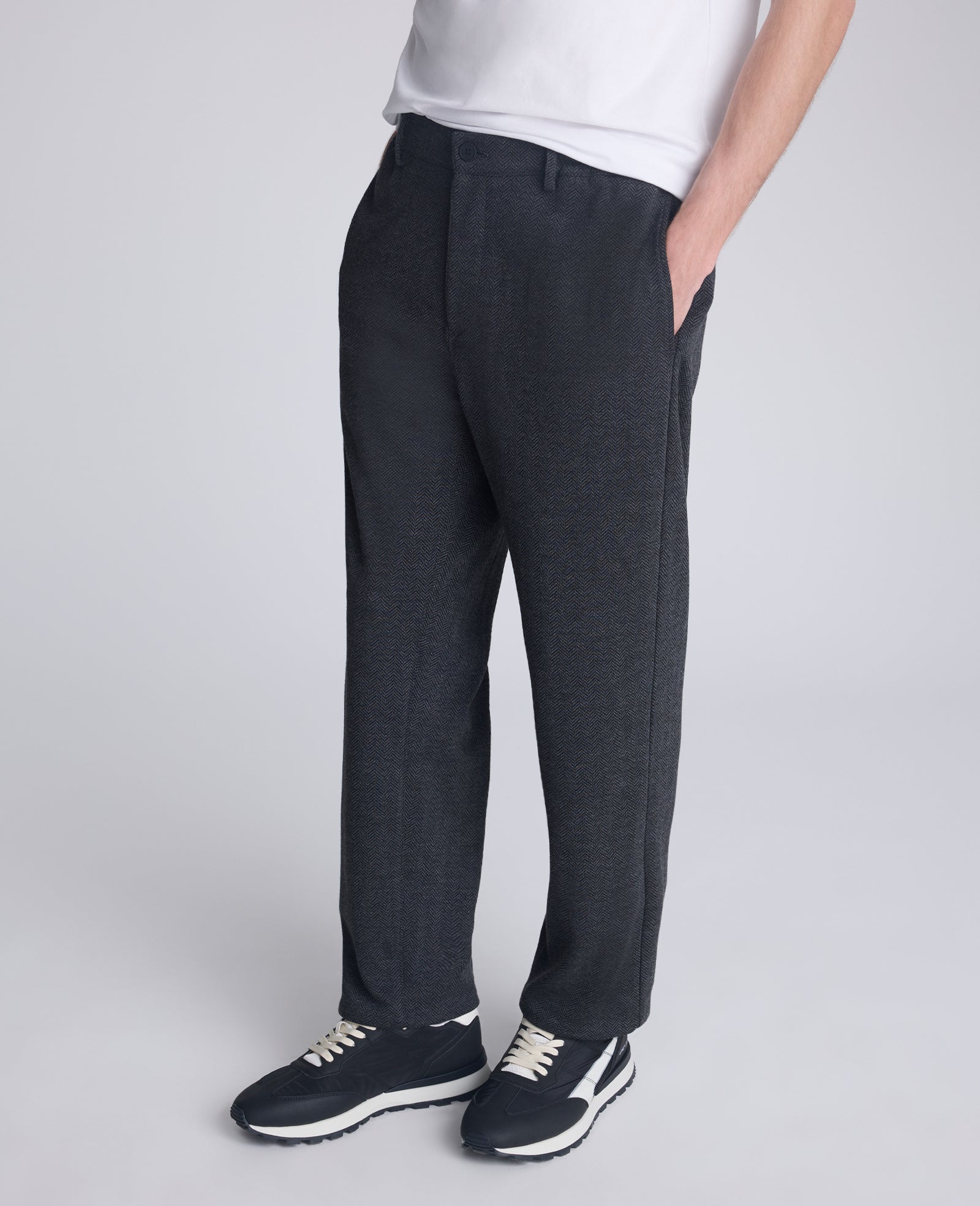 Shop Relaxed Cropped Slacks: Charcoal Mix, Stretch Fit | KC | Kenneth Cole CHARCOLE MIX