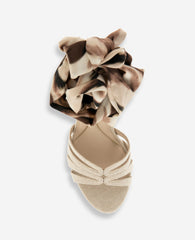 Nikkii Printed Fabric Wrap Around Platform Heel | Kenneth Cole NATURAL FABRIC