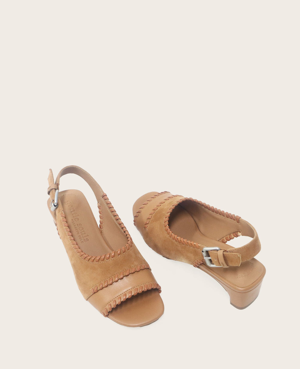 GENTLE SOULS - Samarra Suede Braided Detail Slingback Heel | Kenneth Cole TAN SUEDE