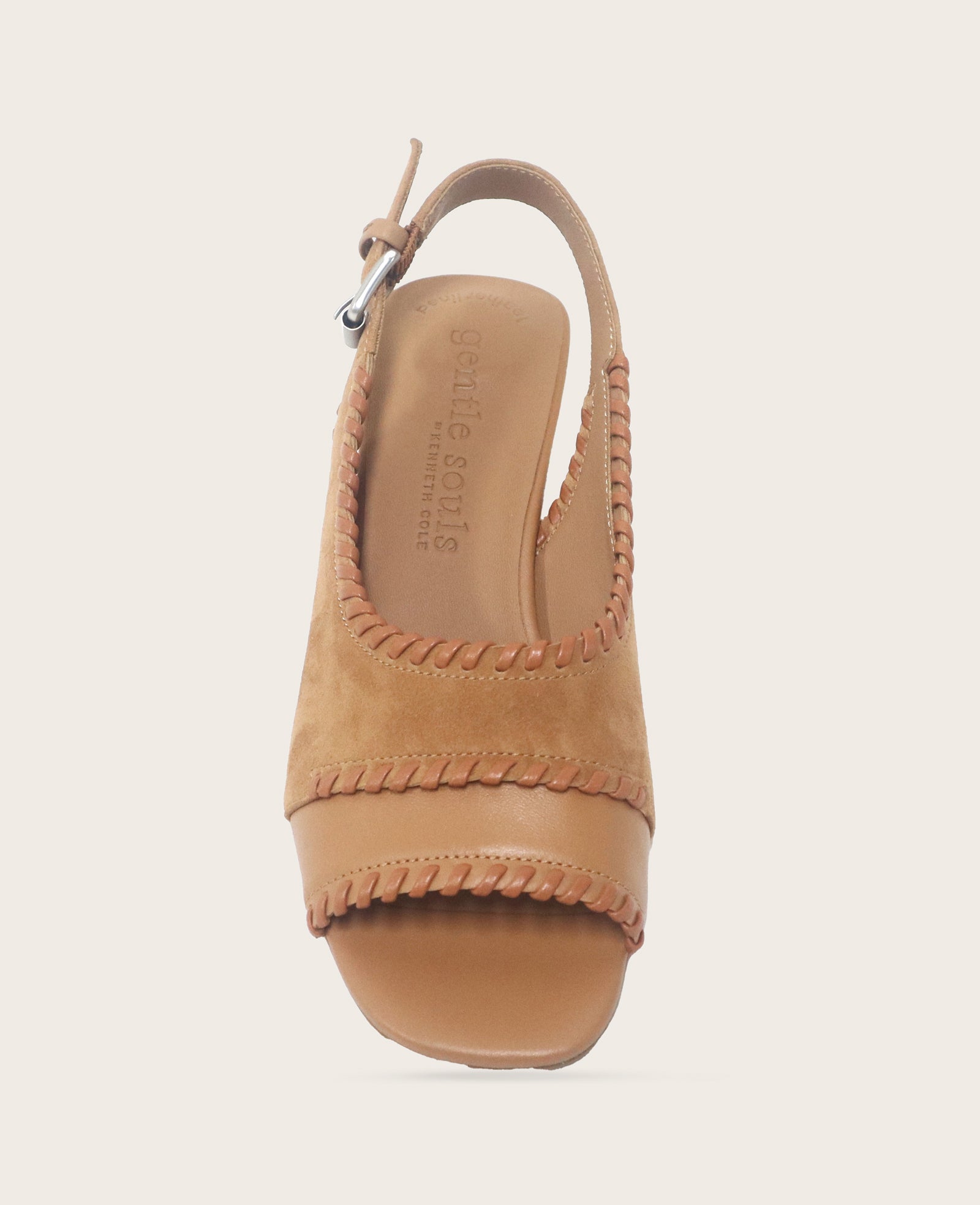 GENTLE SOULS - Samarra Suede Braided Detail Slingback Heel | Kenneth Cole TAN SUEDE