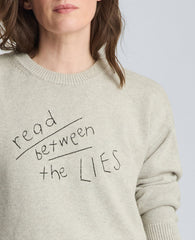 Shop Read Between The Lies Crewneck Sweater – Grey | KC | Kenneth Cole GREY
