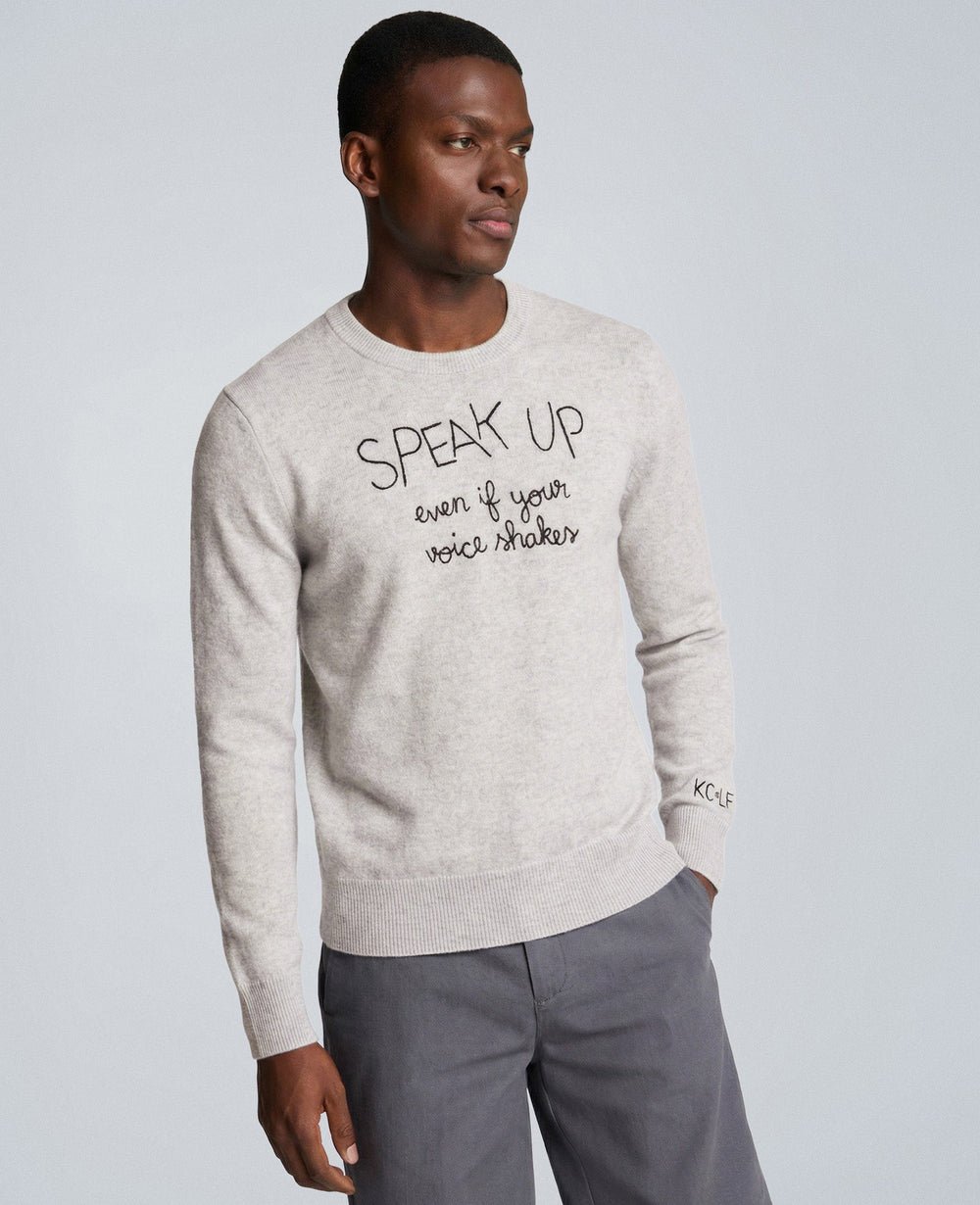 Speak Up Cashmere Crewneck Sweater, Grey | Kenneth Cole | Kenneth Cole GREY