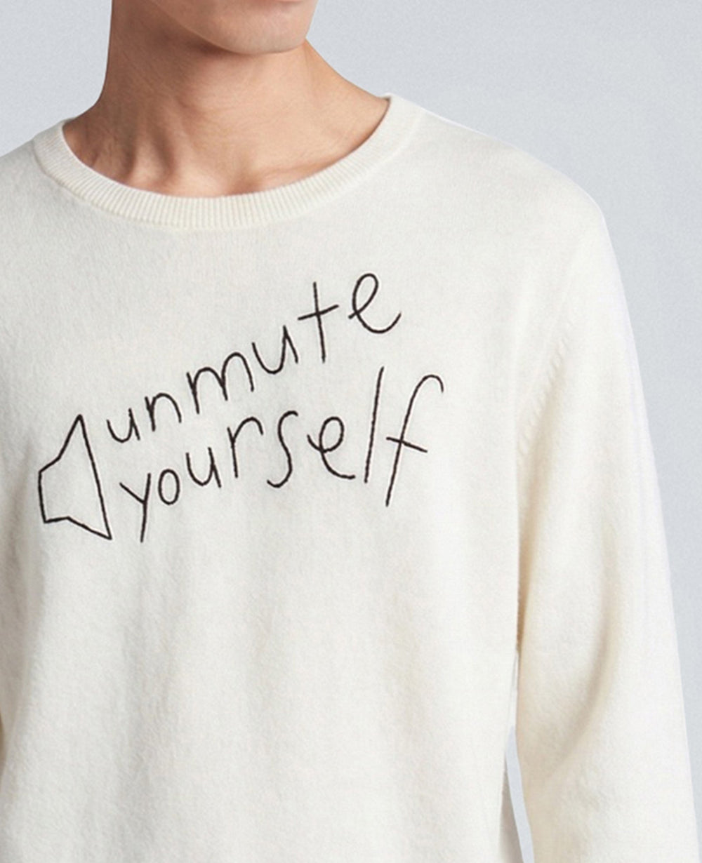 Unmute Yourself Cashmere Sweater, Cream | Kenneth Cole | Kenneth Cole CREAM