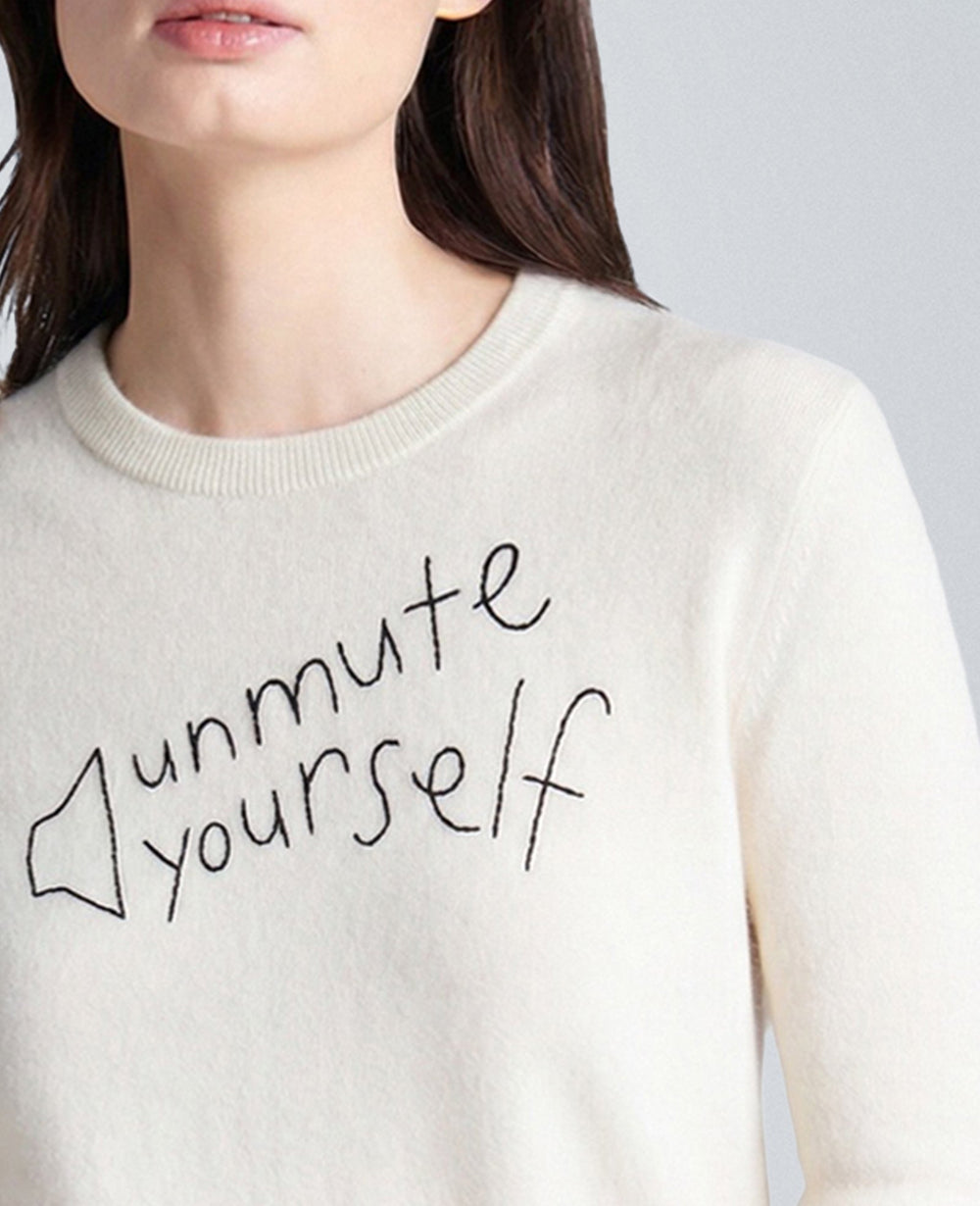 Unmute Yourself Cashmere Sweater, Cream | Kenneth Cole | Kenneth Cole CREAM