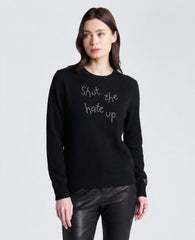 Shop Shut The Hate Up Cashmere Sweater – Black | KC | Kenneth Cole BLACK