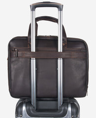 Colombian Leather Top Zip Messenger Bag | Kenneth Cole BROWN