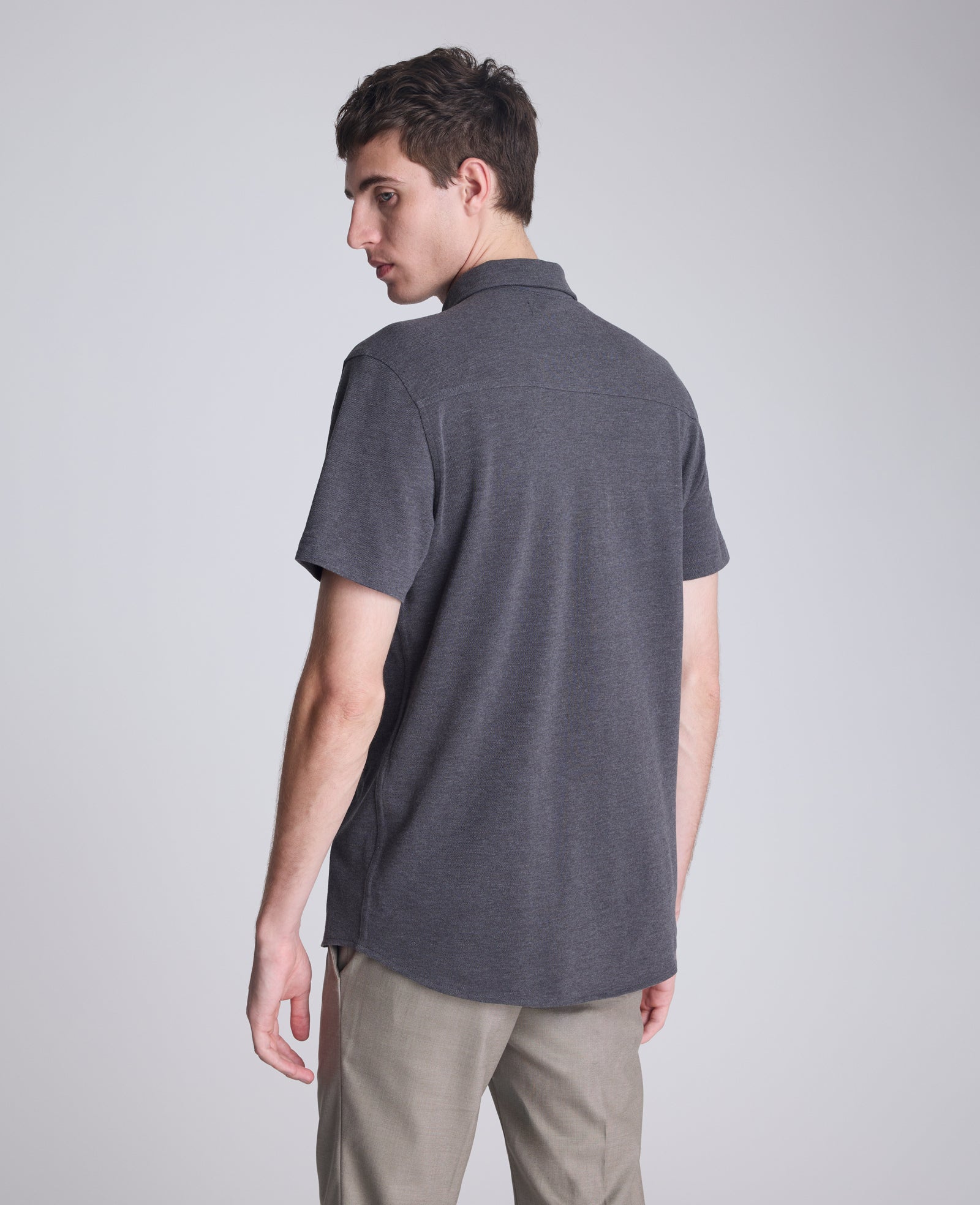 Shop Short Sleeve Sportshirt: Charcole Heather | Kenneth Cole | Kenneth Cole CHARCOLE HEATHER