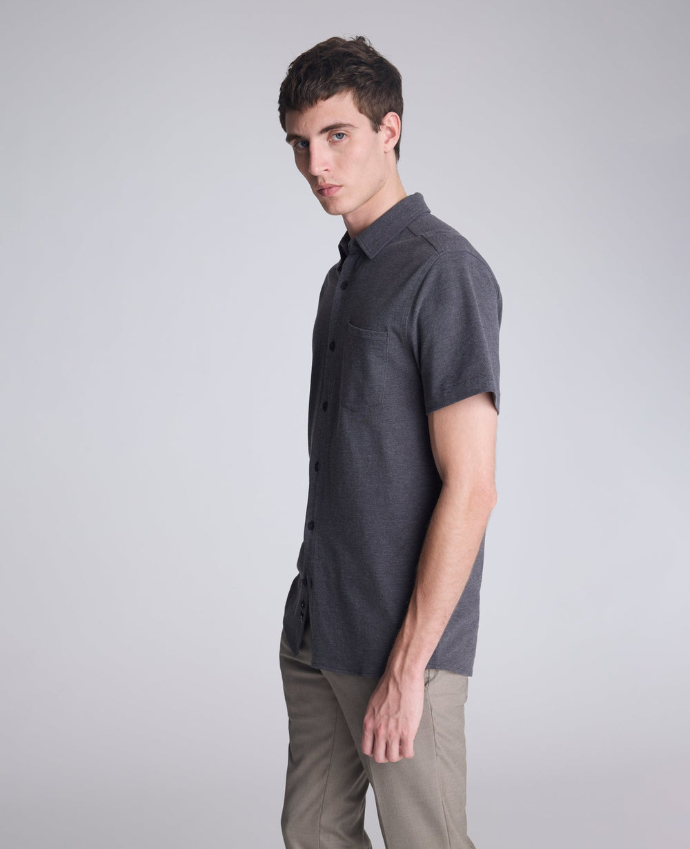 Shop Short Sleeve Sportshirt: Charcole Heather | Kenneth Cole | Kenneth Cole CHARCOLE HEATHER
