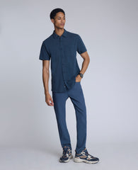 Shop Short Sleeve Sportshirt: Heather Blue | Kenneth Cole | Kenneth Cole HEATHER BLUE