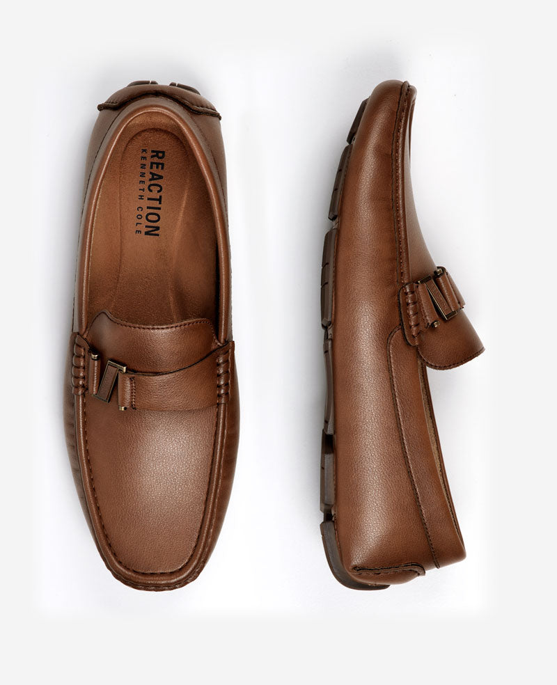 REACTION - Stan Band Driving Loafers for Men, Cognac | KC | Kenneth Cole COGNAC