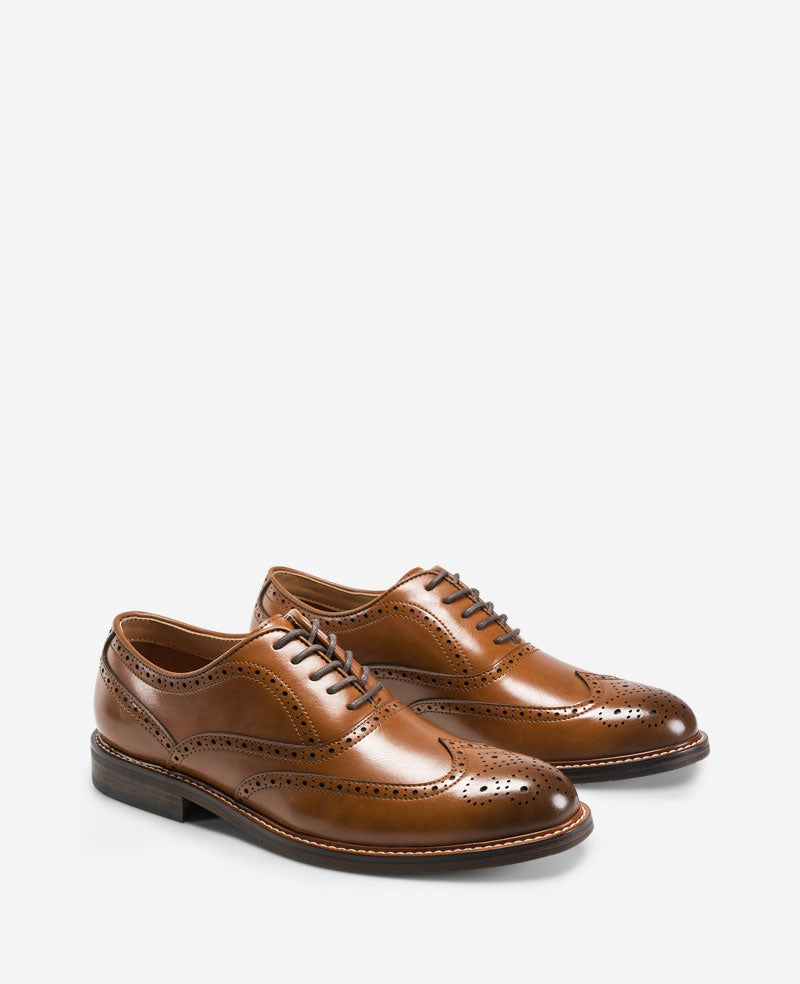 Shop REACTION Lance Brogue Oxford – Cognac Men | KC | Kenneth Cole COGNAC