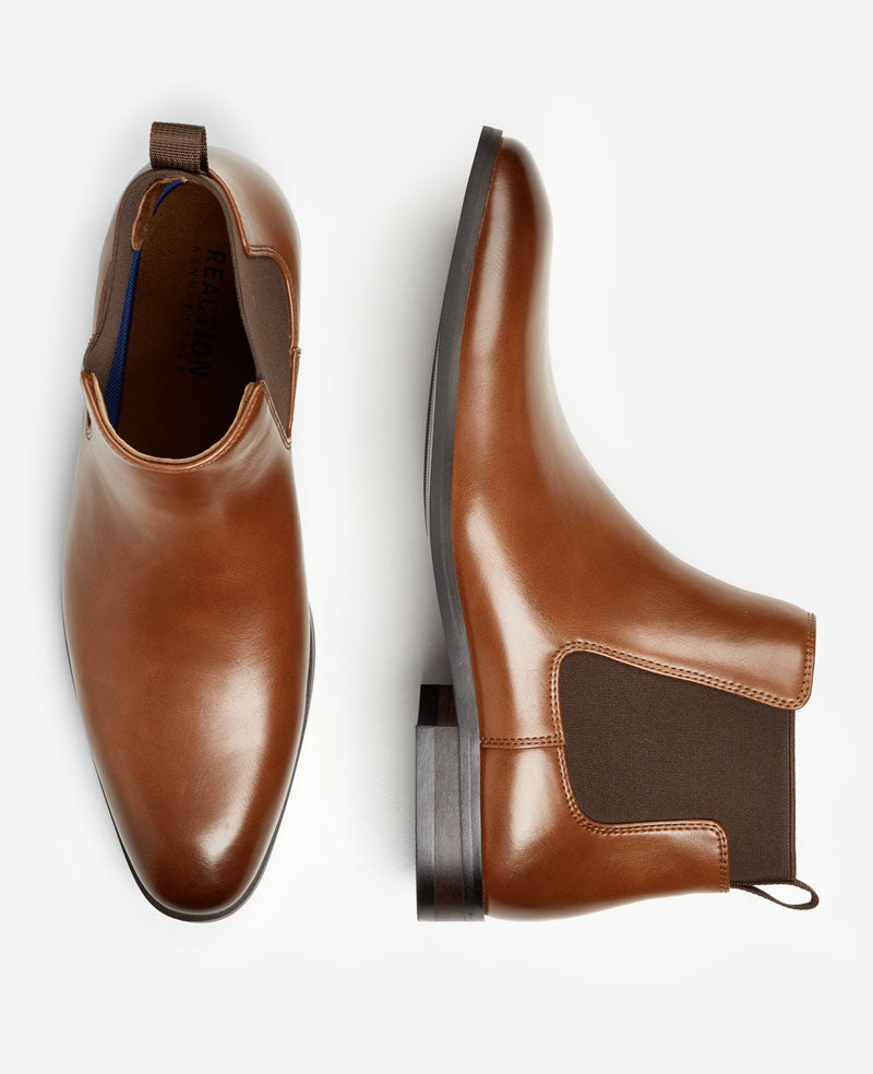 Shop REACTION Hulard Chelsea Boot – Cognac Men | KC | Kenneth Cole COGNAC