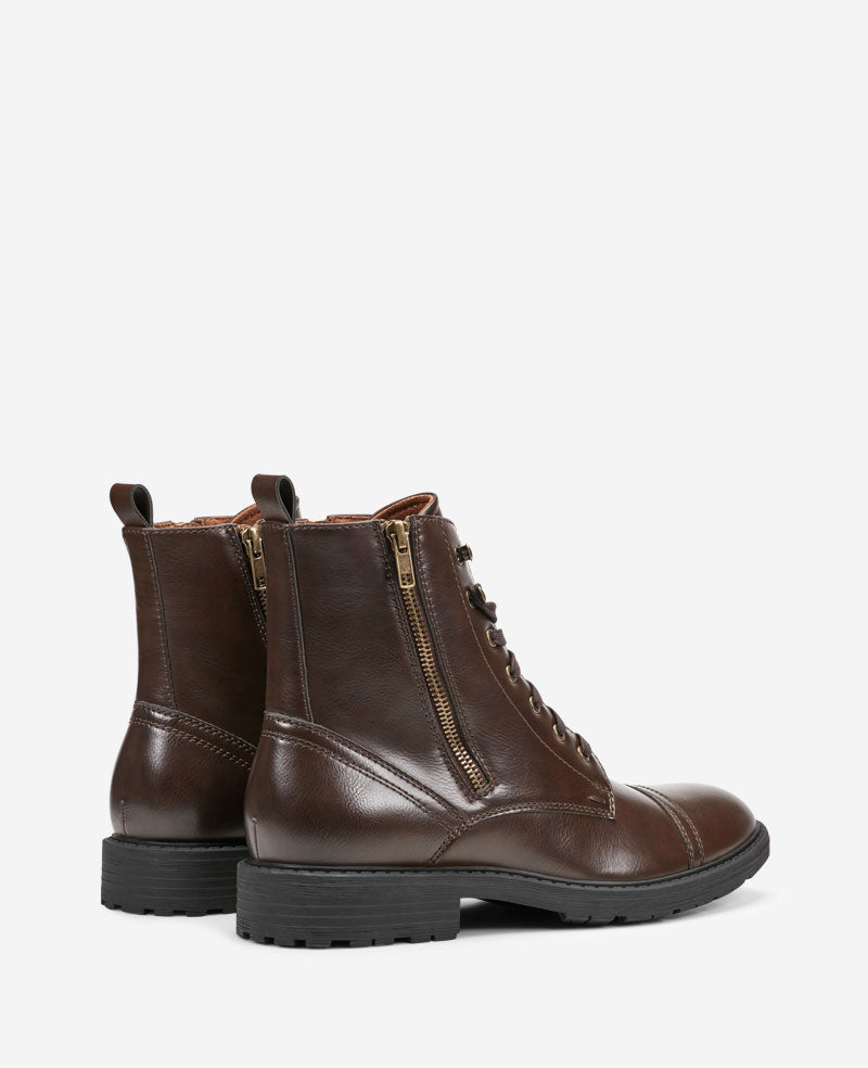REACTION Captain Combat Boot – Brown Zip | Kenneth Cole | Kenneth Cole BROWN
