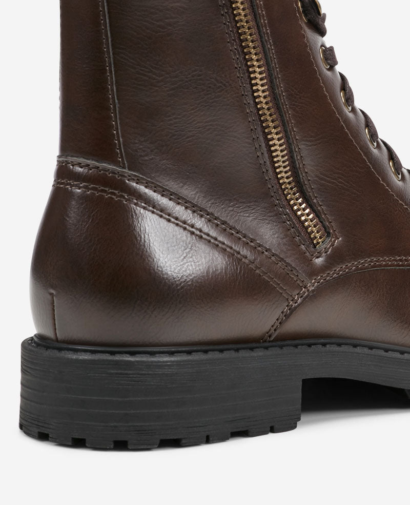 REACTION Captain Combat Boot – Brown Zip | Kenneth Cole | Kenneth Cole BROWN