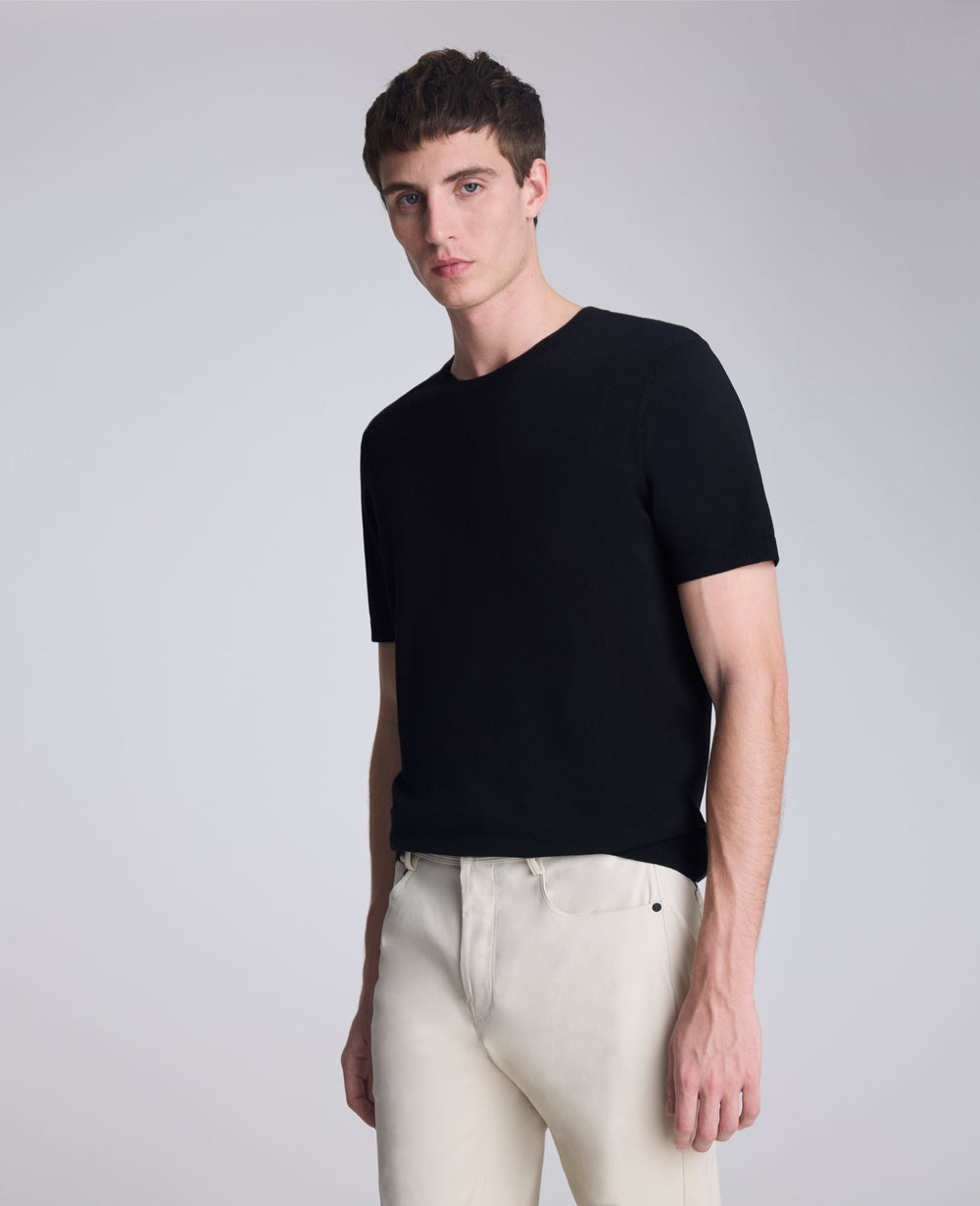 Shop Sweater Tee: Black Lightweight Knit, Modern Fit | KC | Kenneth Cole BLACK