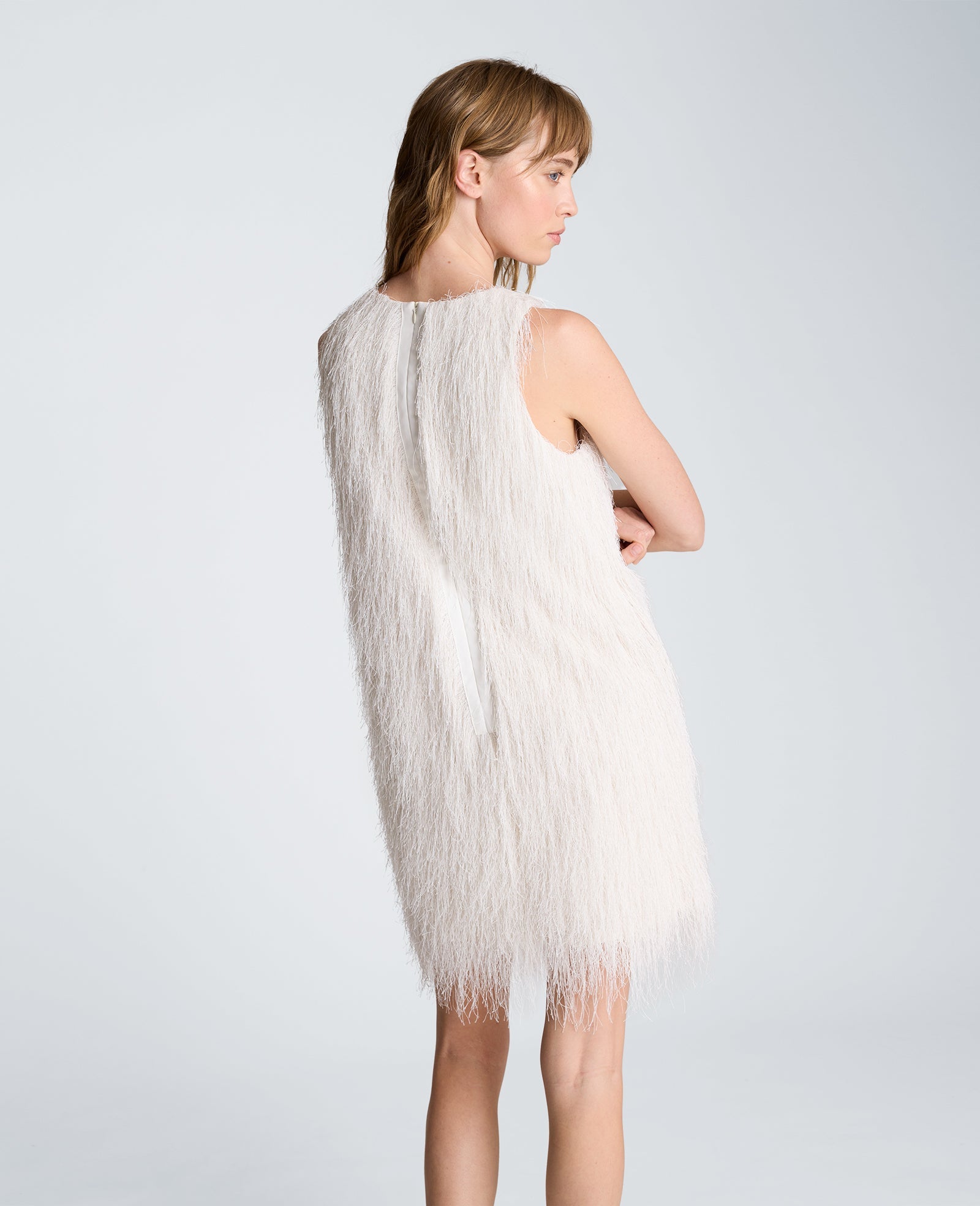 Fringed Mini Dress | Kenneth Cole OYSTER