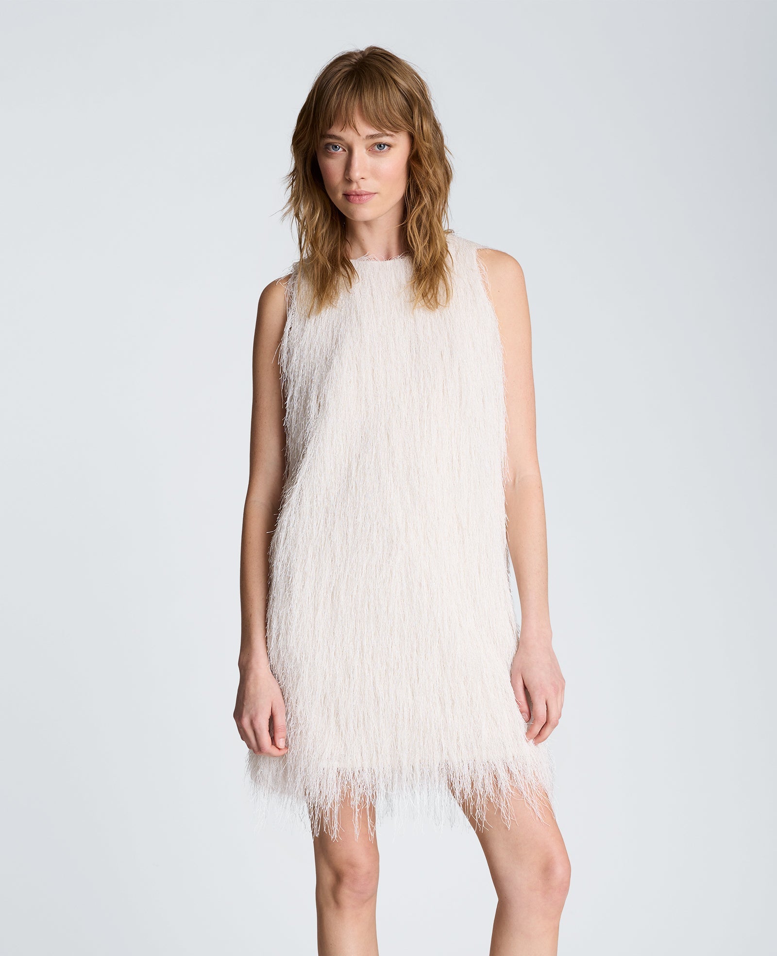 Fringed Mini Dress | Kenneth Cole OYSTER