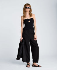 Fly Front Tapered Leg High Waisted Pleated Pant | Kenneth Cole BLACK