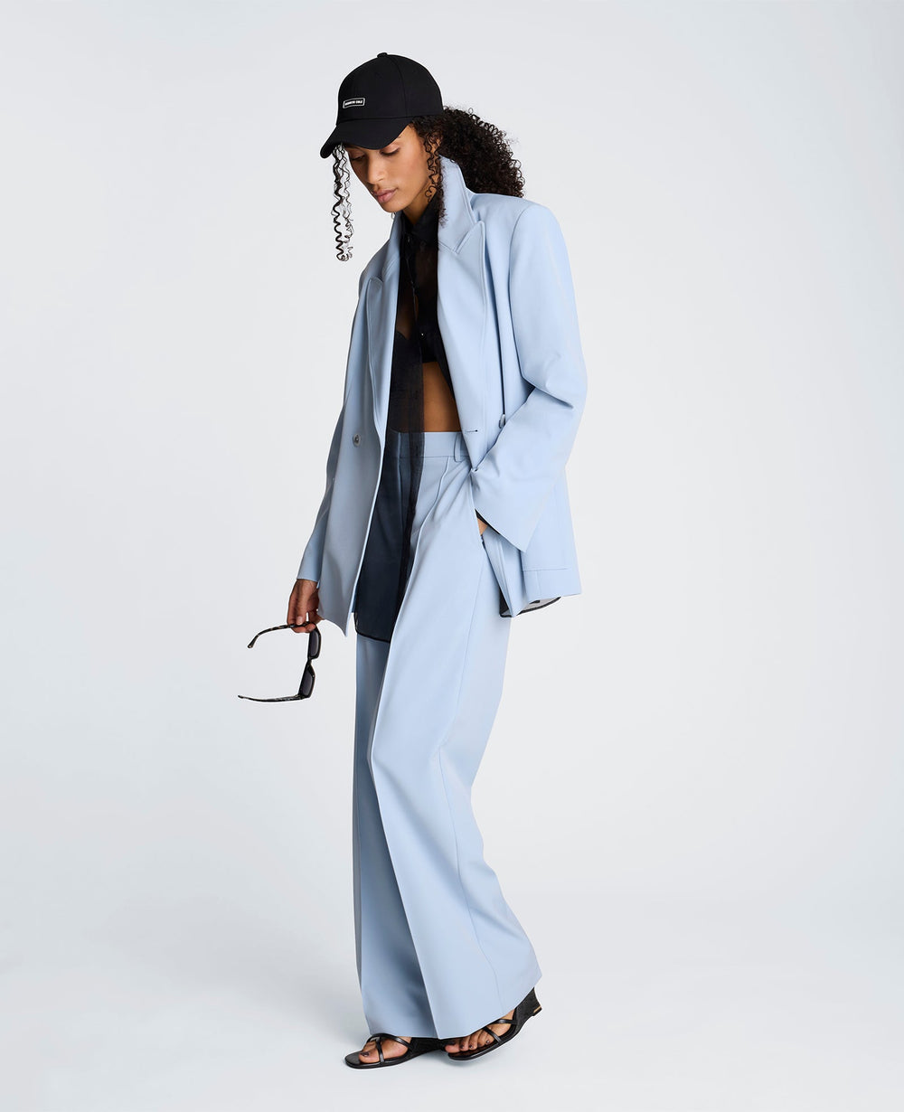 Fly Front High Rise Wide Leg Pintuck Pant | Kenneth Cole BLUE DAWN