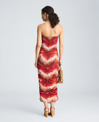 Strapless Ruched Midi Dress | Kenneth Cole PUNCH MULTI