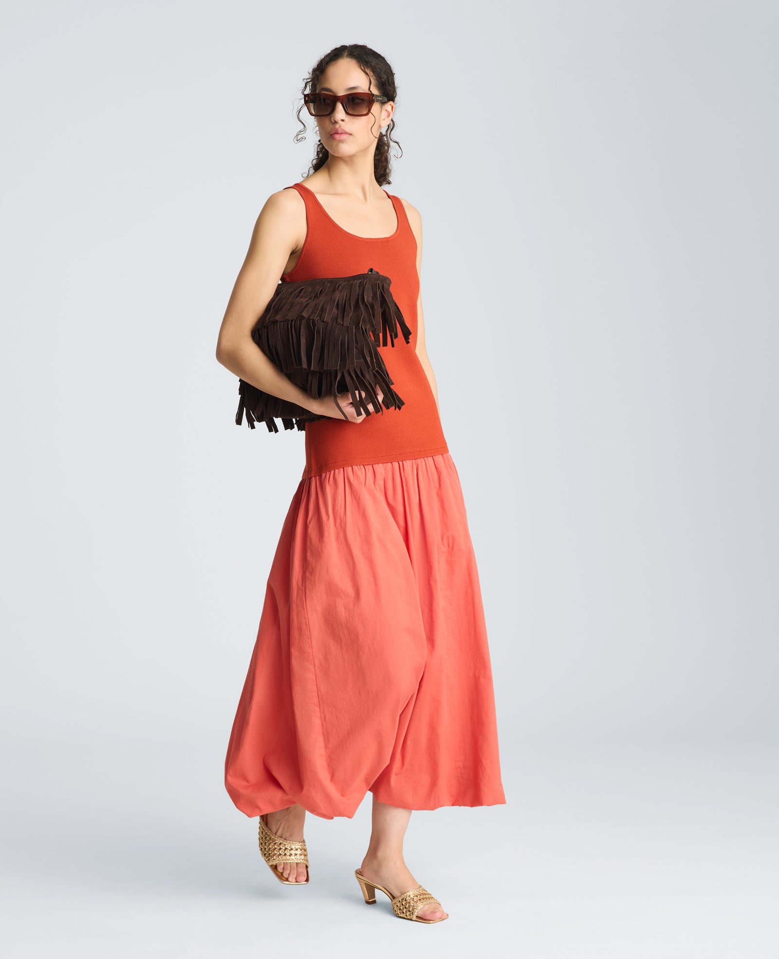 Tank Dress with Draped Woven Skirt | Kenneth Cole TERRA
