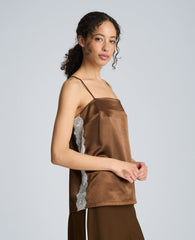 Cami with Lace Side Seam Inserts | Kenneth Cole BRUNETTE