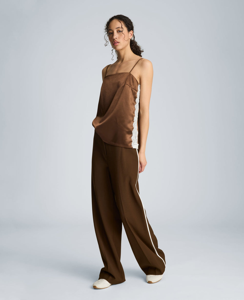 Cami with Lace Side Seam Inserts | Kenneth Cole BRUNETTE