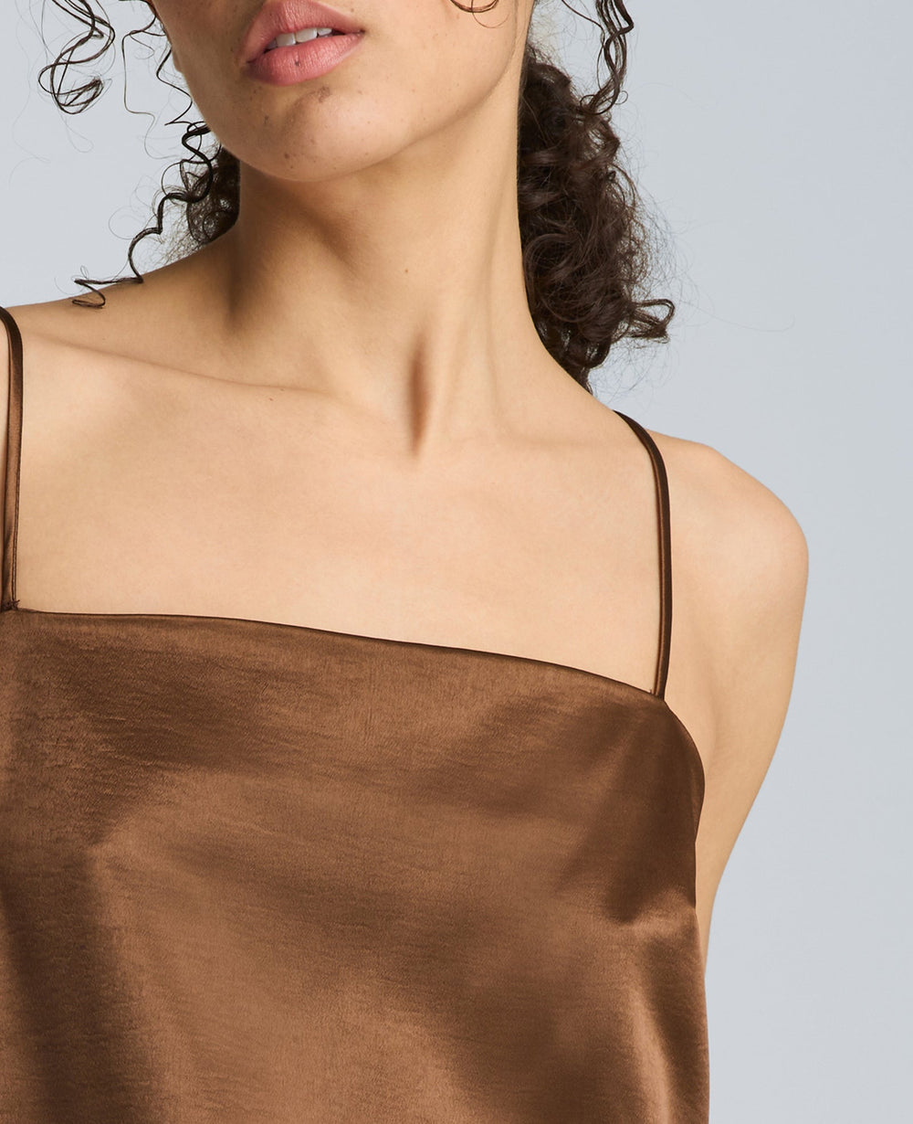 Cami with Lace Side Seam Inserts | Kenneth Cole BRUNETTE