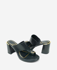 Syndika Leather Stone Toe Ring Heeled Sandal | Kenneth Cole BLACK LEATHER