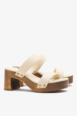 Larroudé x Kenneth Cole: Sandal Ivory Leather | Kenneth Cole IVORY