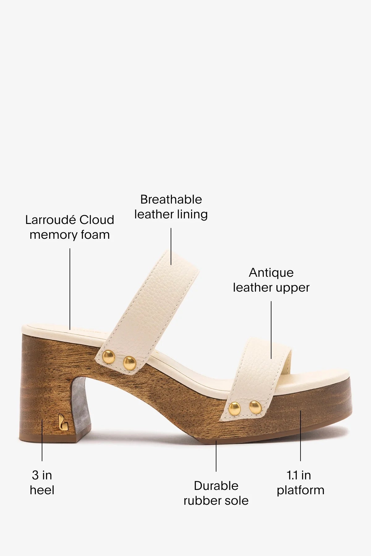 Larroudé x Kenneth Cole: Sandal Ivory Leather | Kenneth Cole IVORY