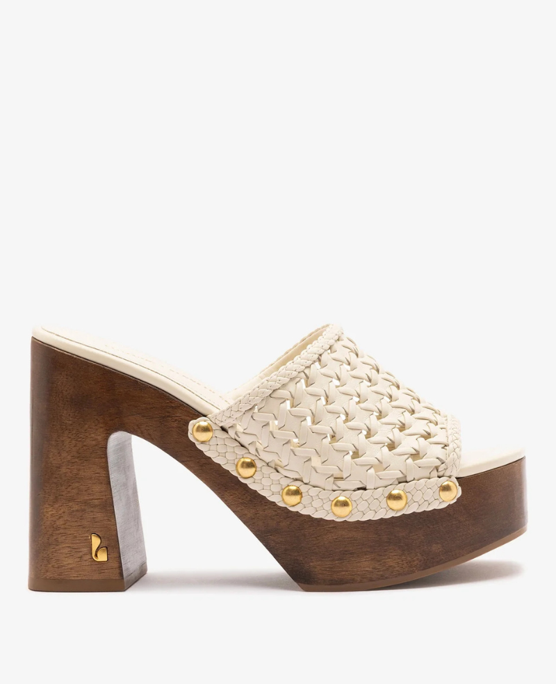 Larroudé x Kenneth Cole: Macrame Mule Ivory Leather | Kenneth Cole IVORY