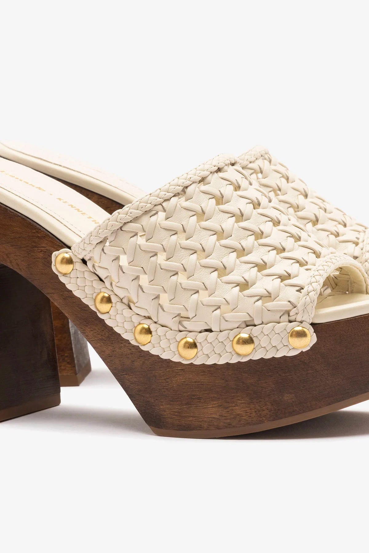 Larroudé x Kenneth Cole: Macrame Mule Ivory Leather | Kenneth Cole IVORY