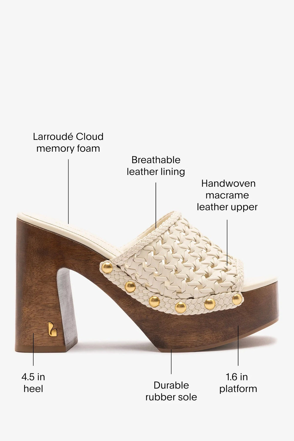 Larroudé x Kenneth Cole: Macrame Mule Ivory Leather | Kenneth Cole IVORY