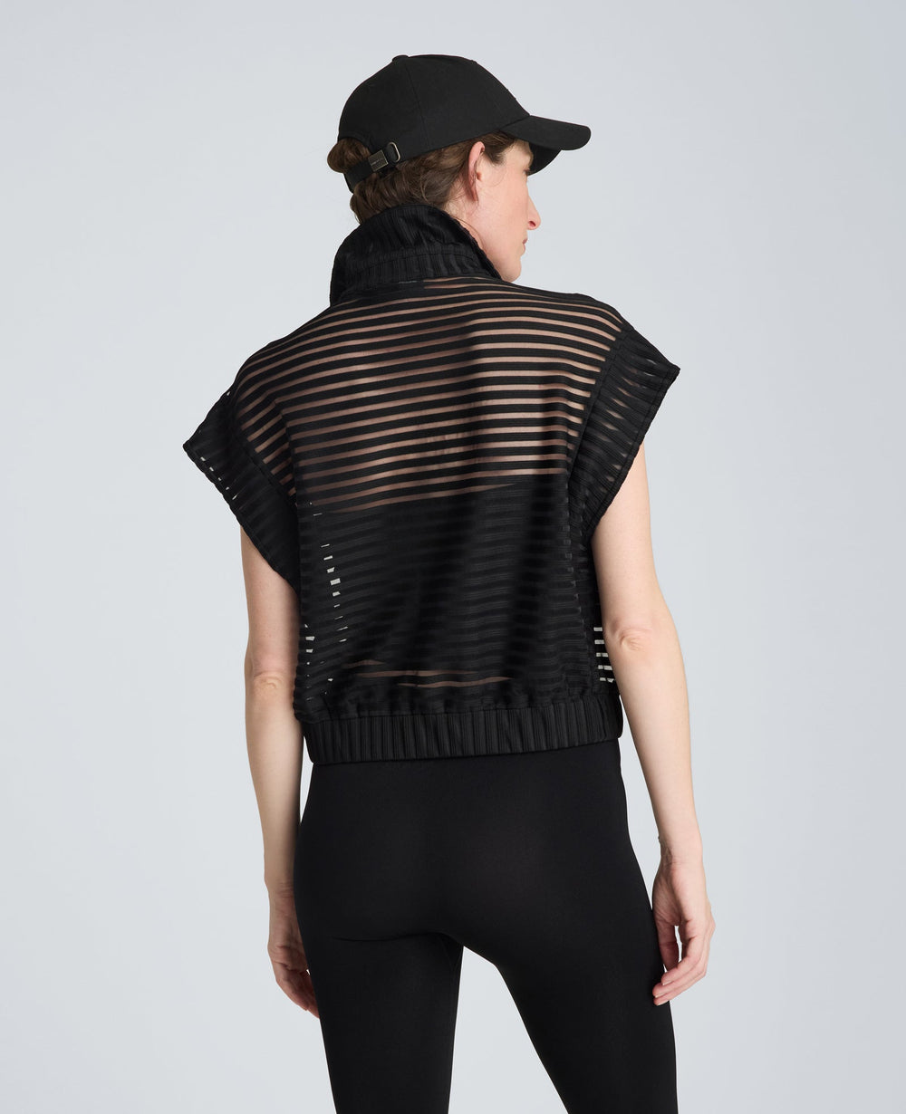Zip-Up Vest Cardigan with Chest Pocket | Kenneth Cole BLACK