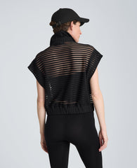 Zip-Up Vest Cardigan with Chest Pocket | Kenneth Cole BLACK