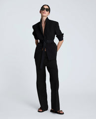 Shop Luxe Twill Flare Leg Pant – Black | Kenneth Cole | Kenneth Cole BLACK