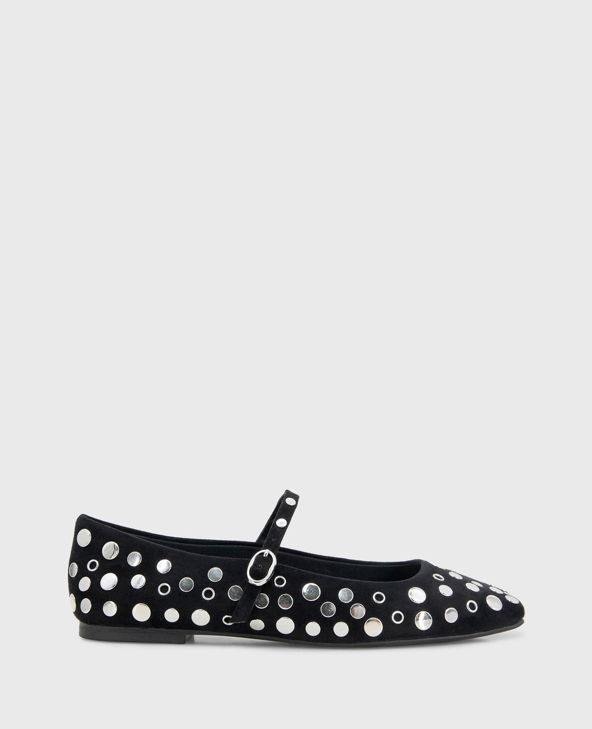 Shop Jasper Black Suede Stud Ballet Flat | Kenneth Cole | Kenneth Cole BLACK