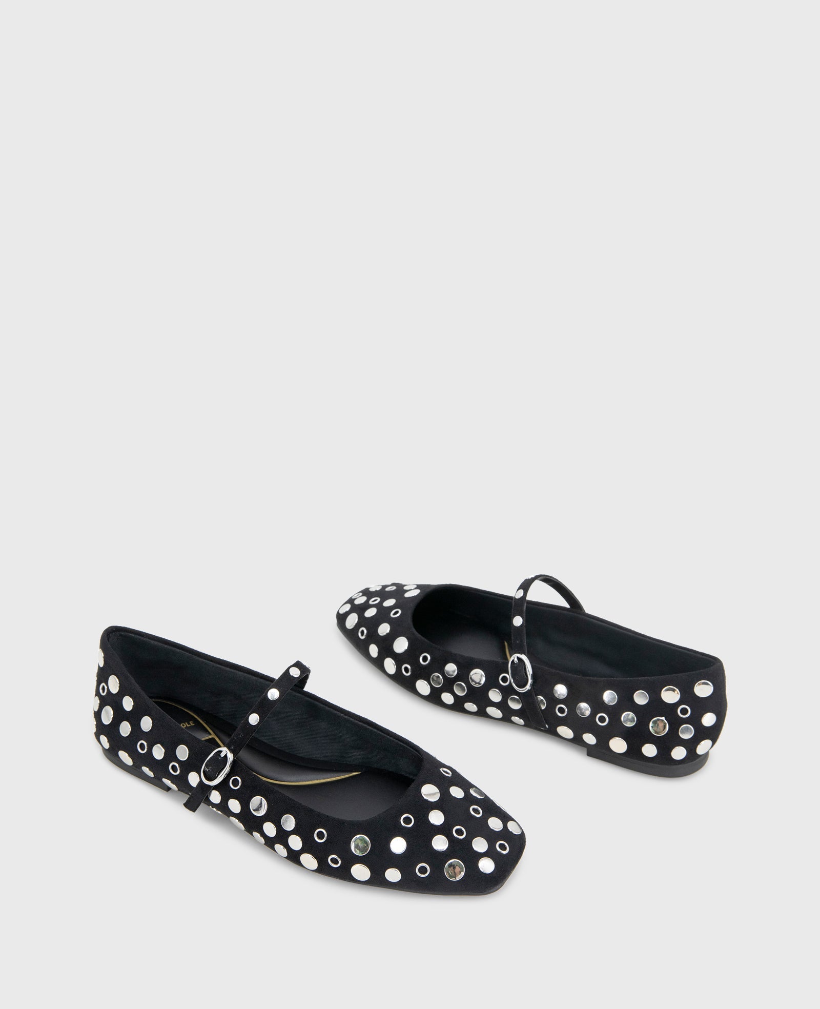 Shop Jasper Black Suede Stud Ballet Flat | Kenneth Cole | Kenneth Cole BLACK