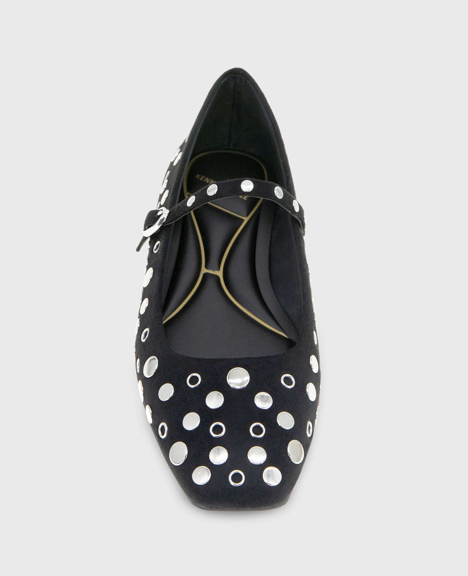 Shop Jasper Black Suede Stud Ballet Flat | Kenneth Cole | Kenneth Cole BLACK
