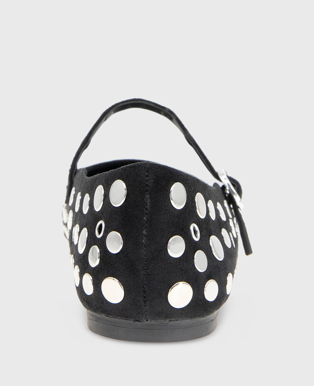 Shop Jasper Black Suede Stud Ballet Flat | Kenneth Cole | Kenneth Cole BLACK