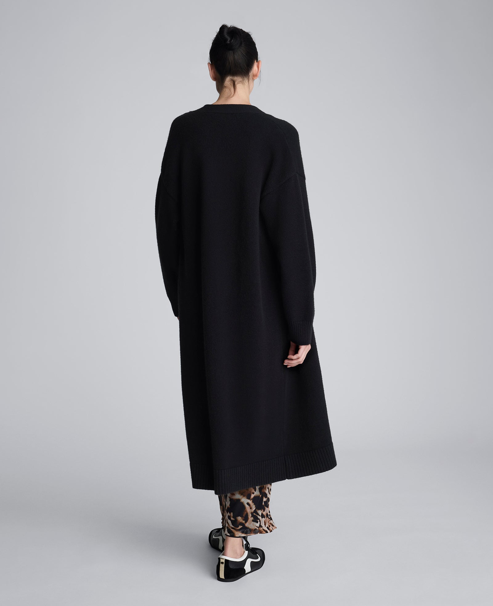 Long Button Front Cardigan Duster – Black | Kenneth Cole | Kenneth Cole BLACK