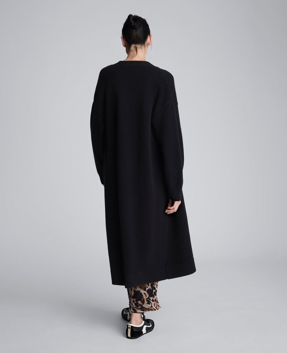 Long Button Front Cardigan Duster – Black | Kenneth Cole | Kenneth Cole BLACK