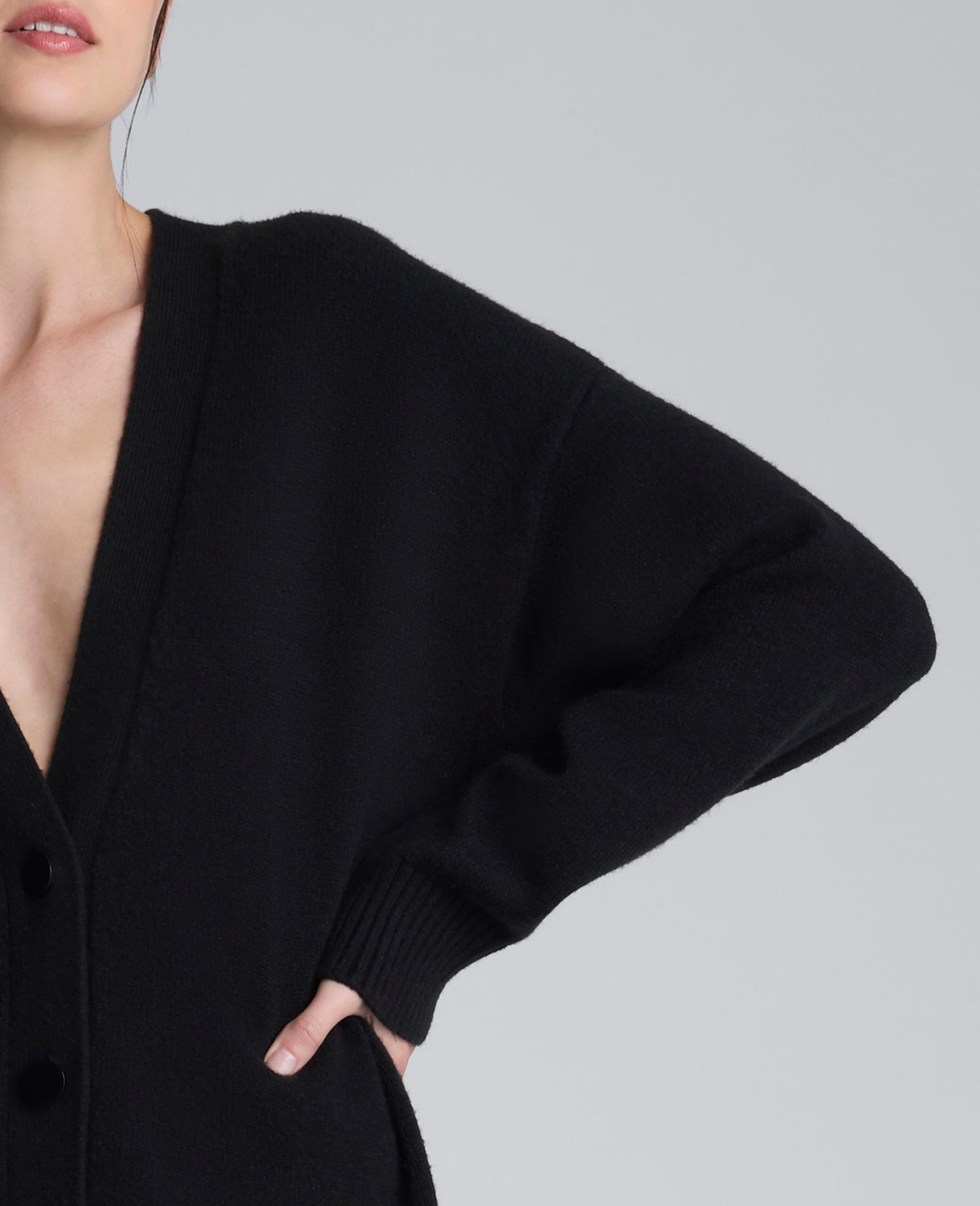 Long Button Front Cardigan Duster – Black | Kenneth Cole | Kenneth Cole BLACK