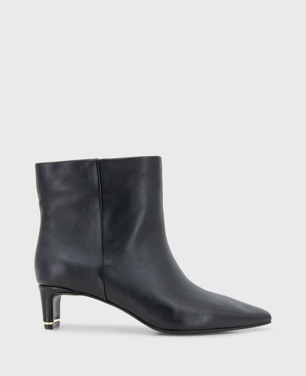 Shop Miranda Black Leather Heel Bootie | Kenneth Cole | Kenneth Cole BLACK LEATHER