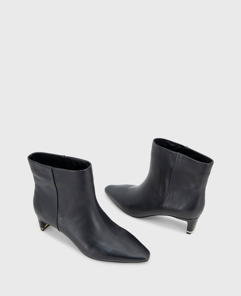 Shop Miranda Black Leather Heel Bootie | Kenneth Cole | Kenneth Cole BLACK LEATHER