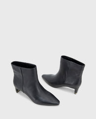 Shop Miranda Black Leather Heel Bootie | Kenneth Cole | Kenneth Cole BLACK LEATHER
