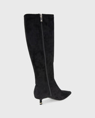 Shop Meridith Black Stretch Kitten Heel Boot | Kenneth Cole | Kenneth Cole BLACK MICROSUEDE